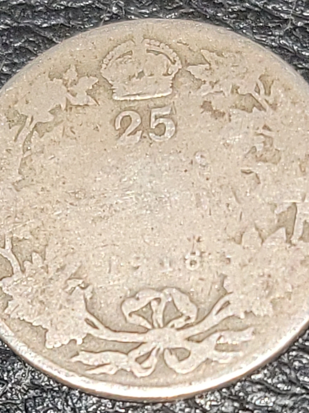 1918 Canada 25 Cent .925 Silver Quarter Dollar Coin